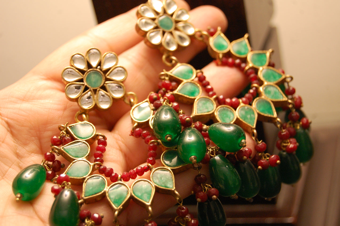 CHAAND BALAS IN GREEN & RED