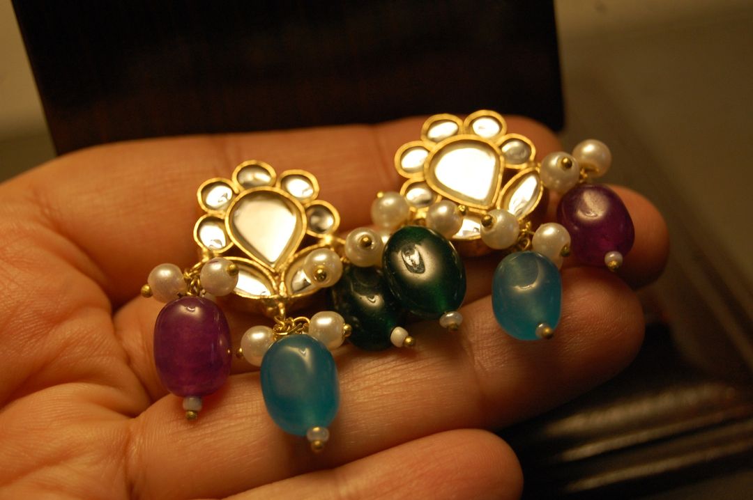 MULTI KUNDAN EARRINGS