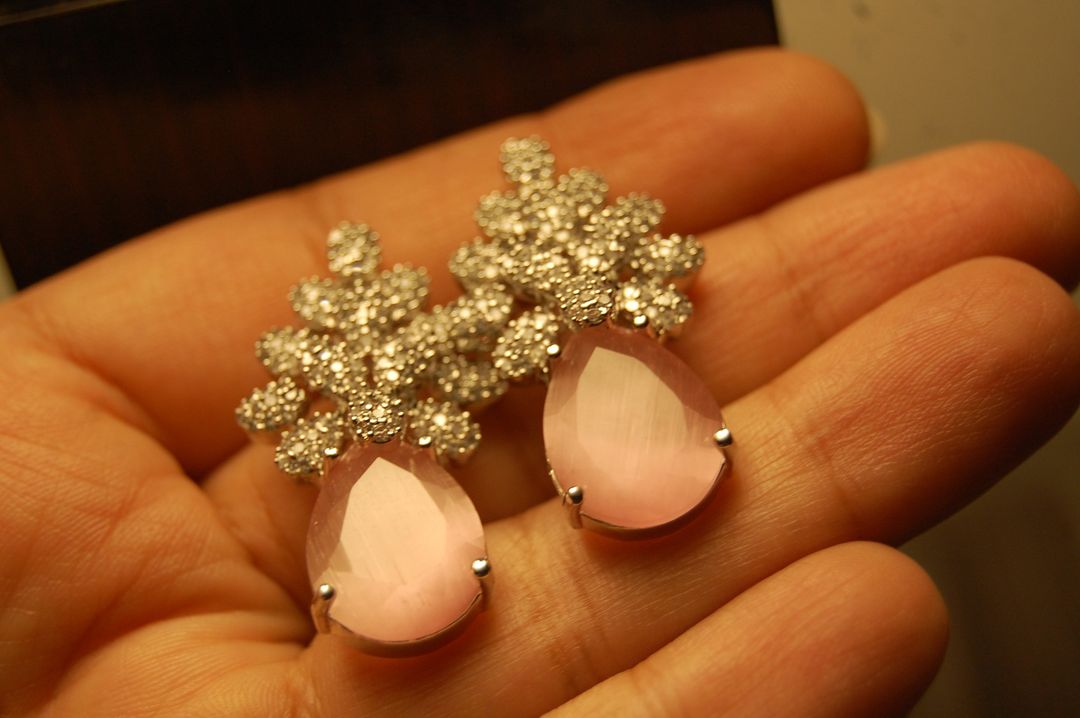 AMERICAN DIAMOND EARRINGS IN PINK