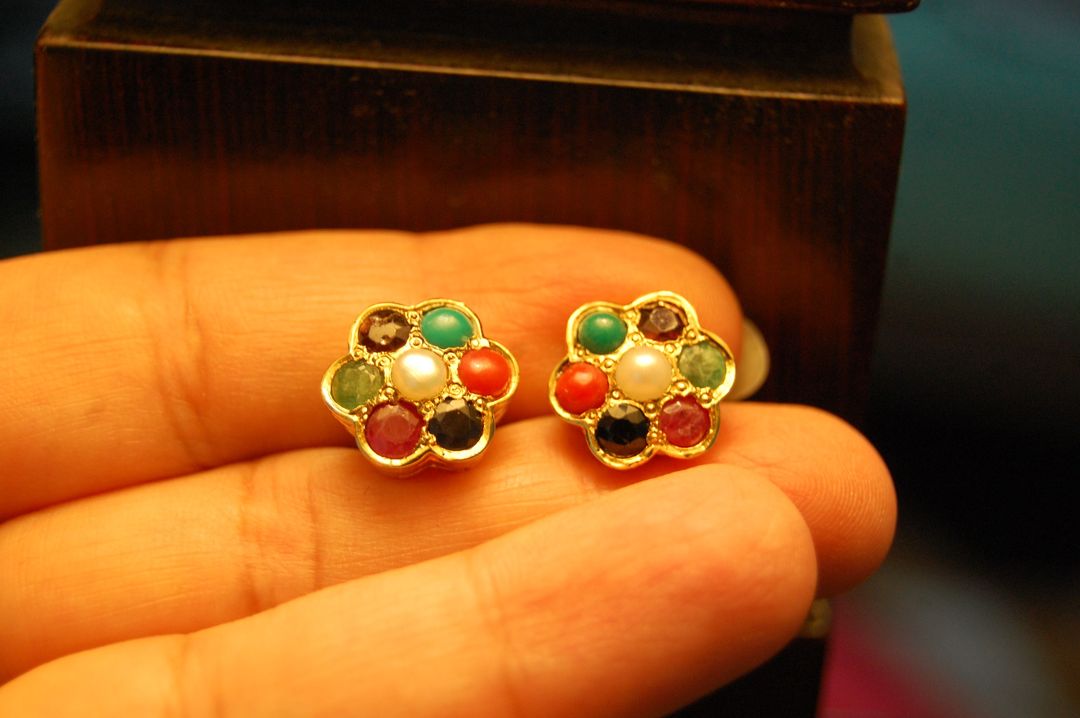 NAURATAN CHAANDI EARRINGS WITH GOLD PLATING