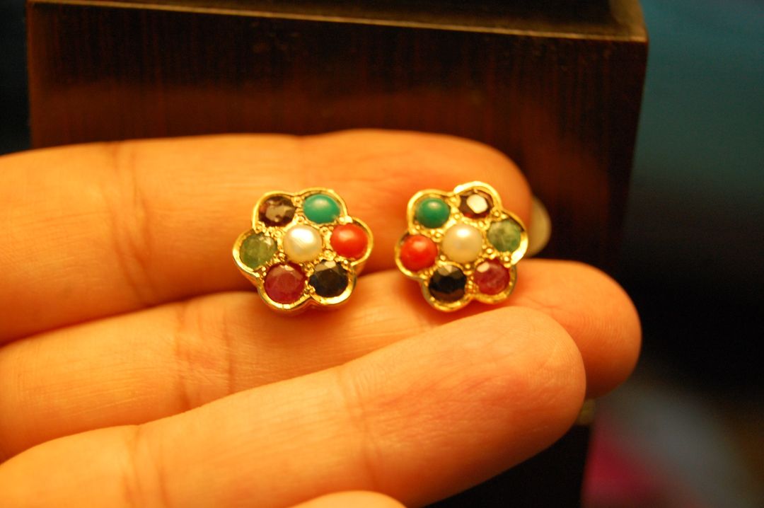 NAURATAN CHAANDI EARRINGS WITH GOLD PLATING