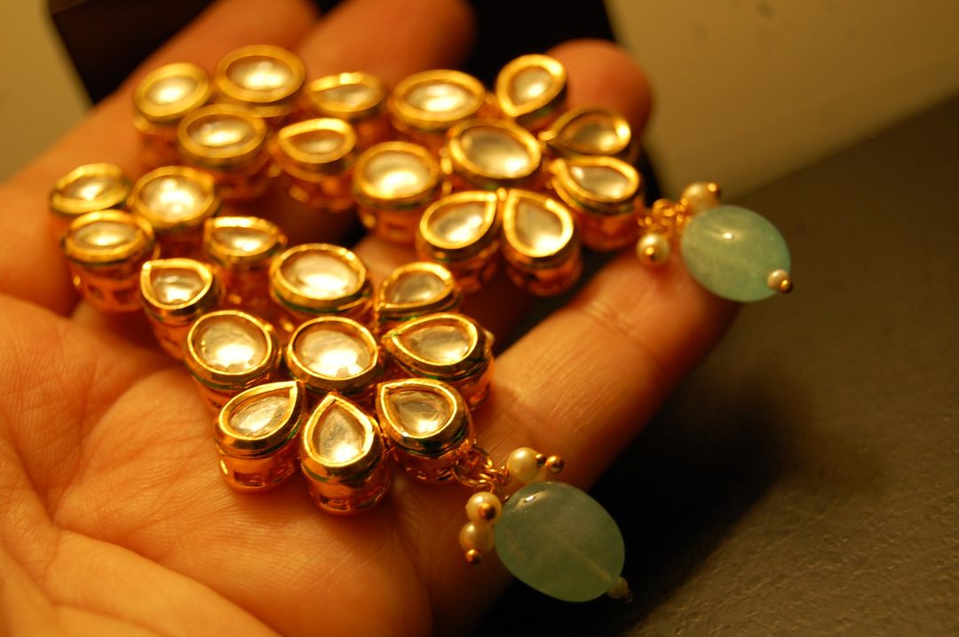 KUNDAN & JADE GREEN EARRINGS