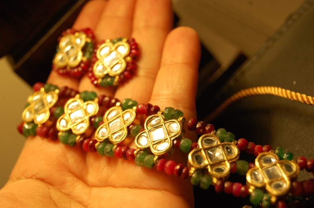 KUNDAN & MULTI STONE CHOKER SET