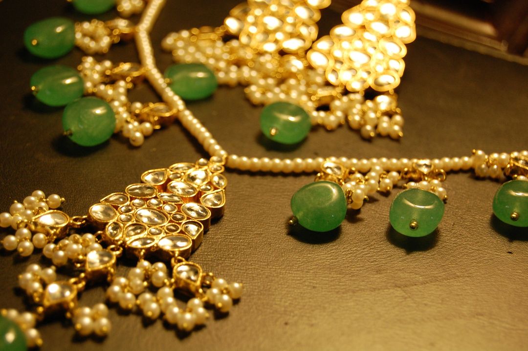 KUNDAN ,PEARLS & JADE GREEN SET