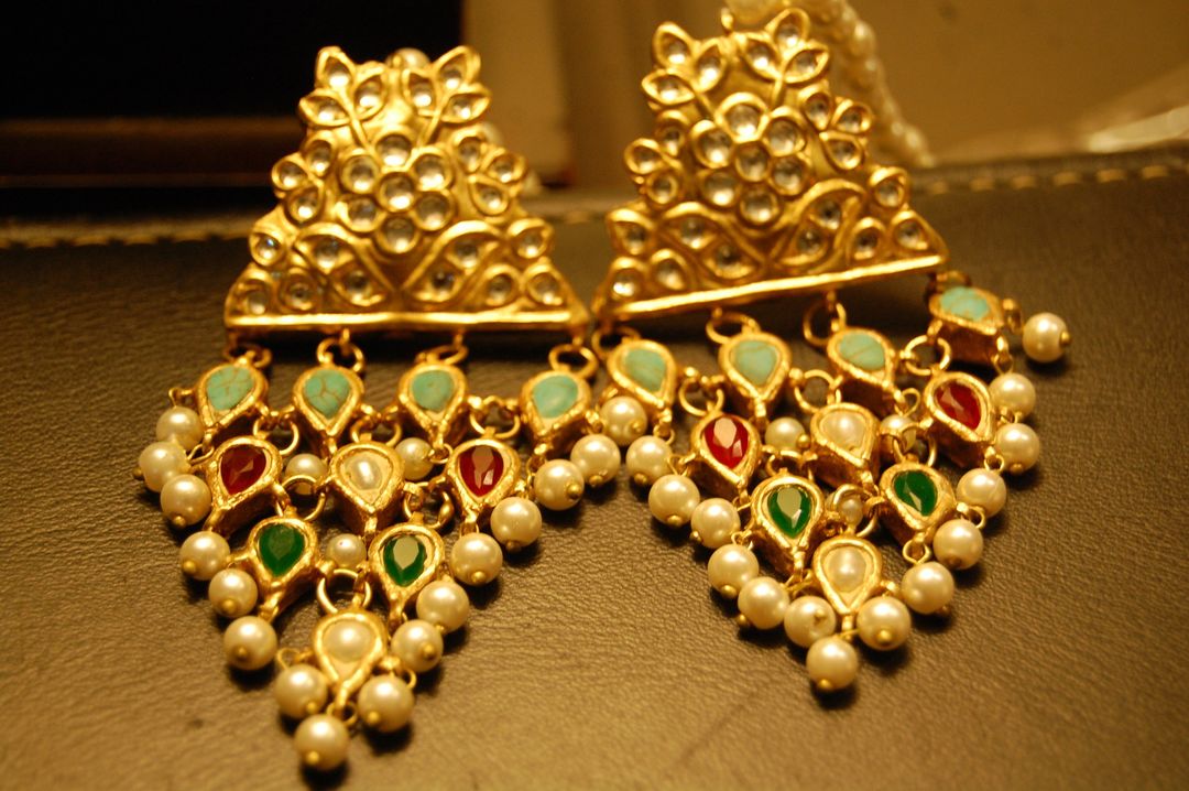 KUNDAN EARRINGS WITH MULTI STONES