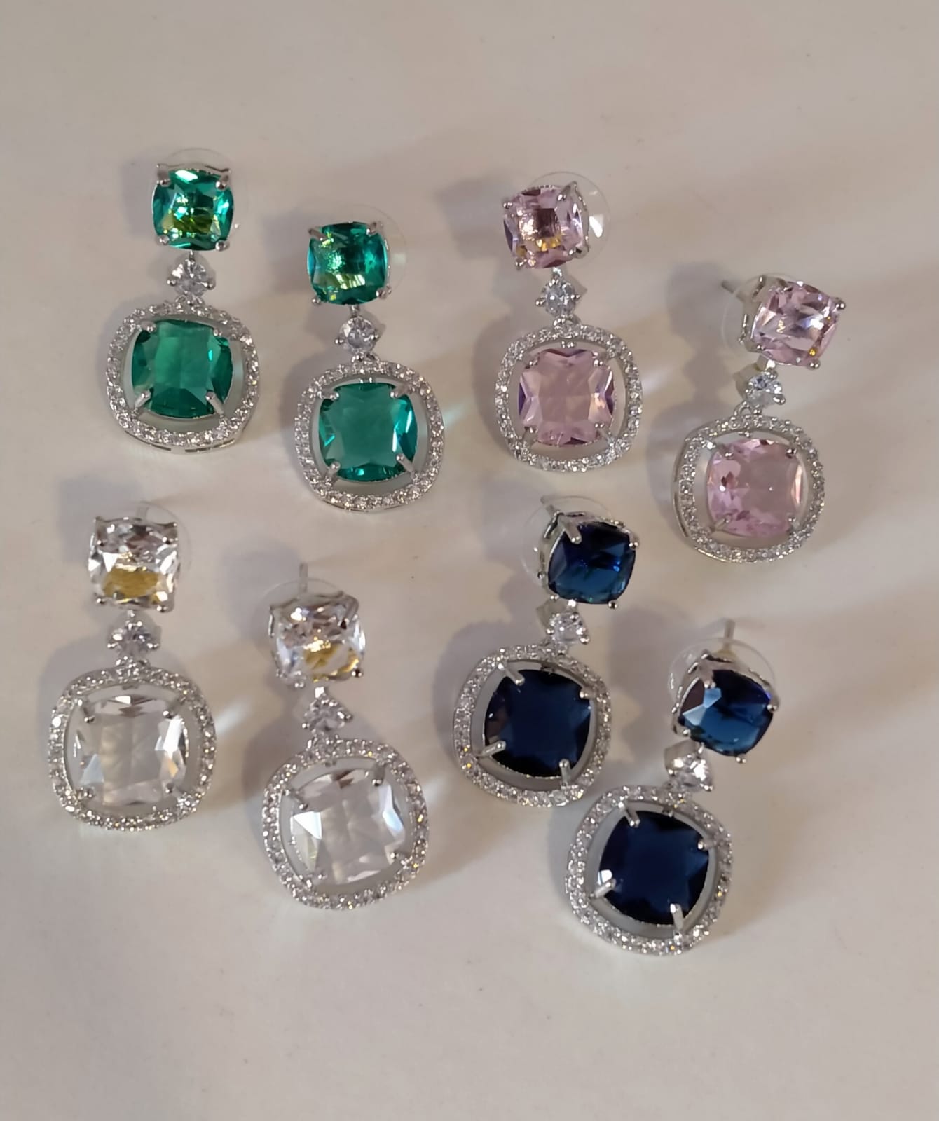SEA GREEN BLUE ZIRCON EARRINGS