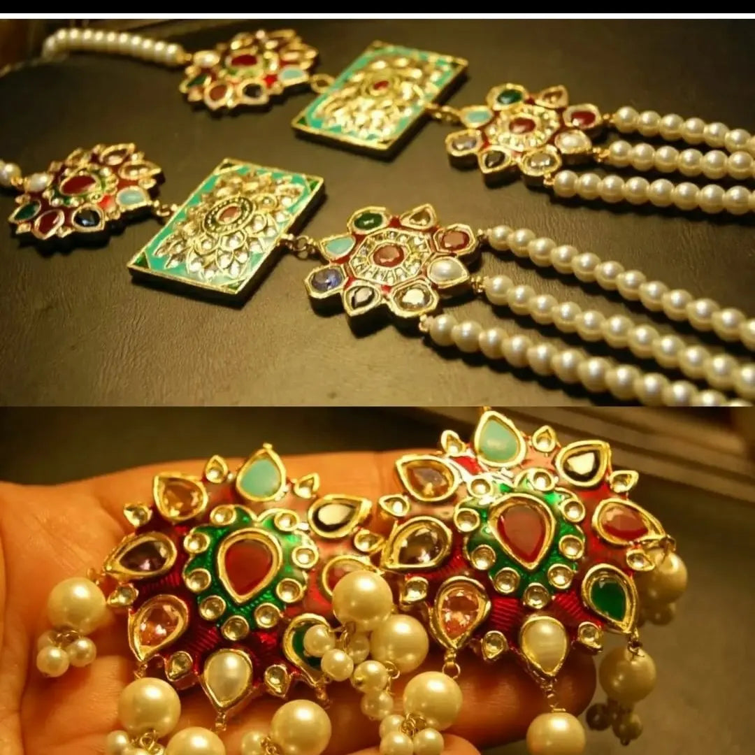 GORGEOUS MEENA & MULTI STONE MALA SET
