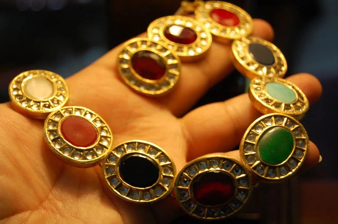 MULTI JEWELLED NECKLACE SET WITH KUNDAN