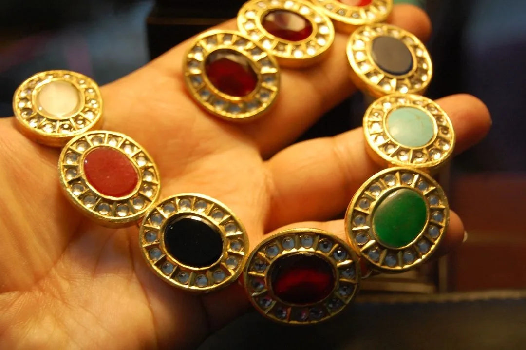 MULTI JEWELLED NECKLACE SET WITH KUNDAN