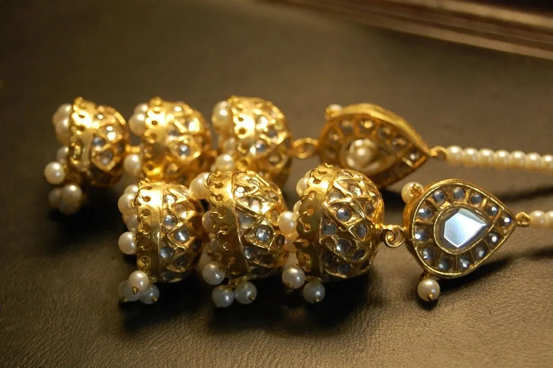 THREE LAYERED KUNDAN JHUMKAS
