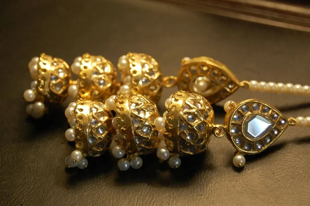 THREE LAYERED KUNDAN JHUMKAS