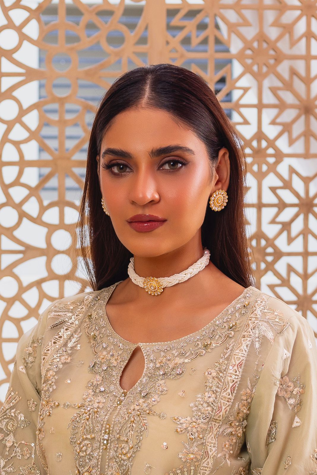 FLORAL PEARL & KUNDAN CHOKER SET