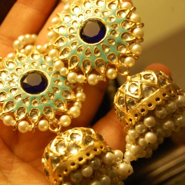 FEROZA & BLUE MEENA & KUNDAN JHUMKAS