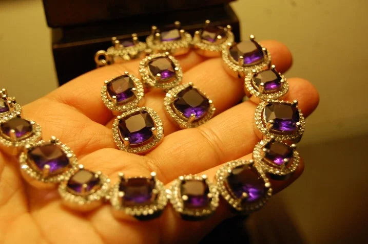 PURPLE & ZIRCON NECKLACE SET