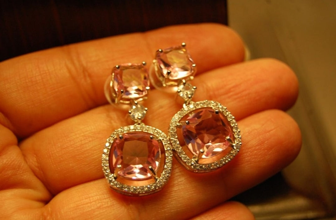 PINK ZIRCON EARRINGS