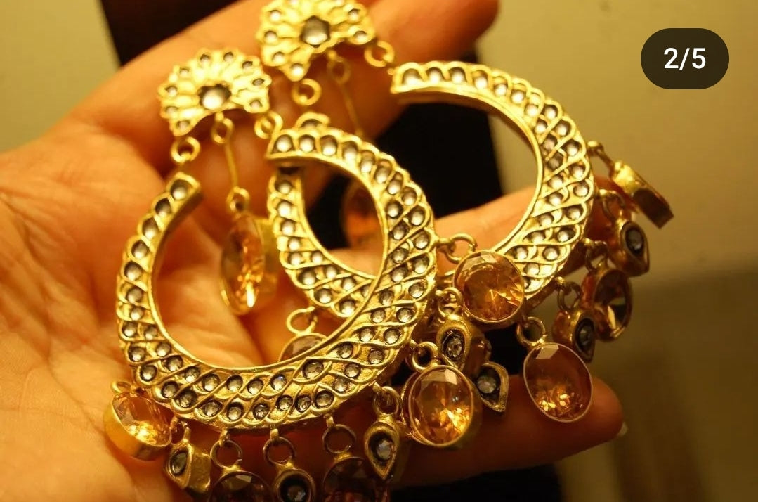 CHAAND BALIS IN KUNDAN & CHAMPAGNE