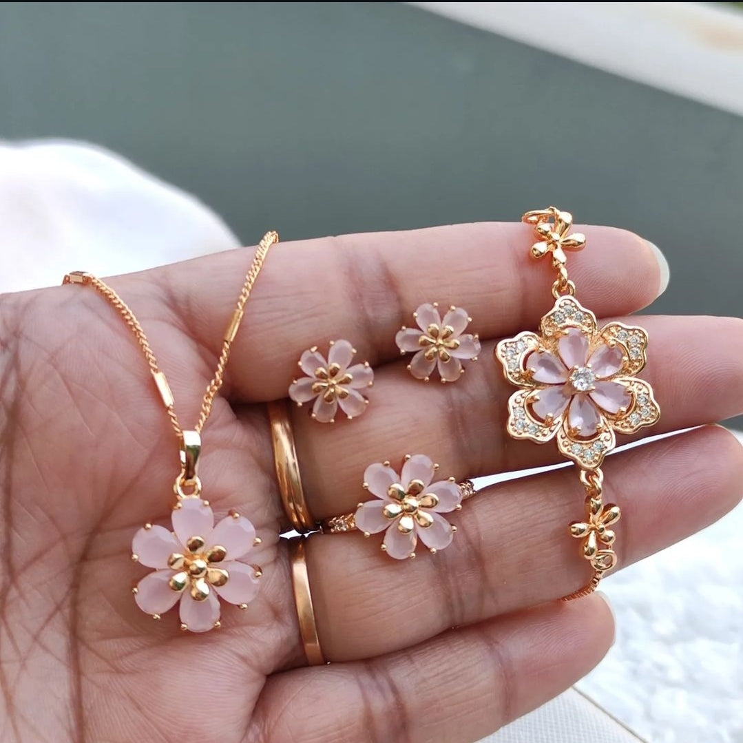 PENDENT SET IN PINK