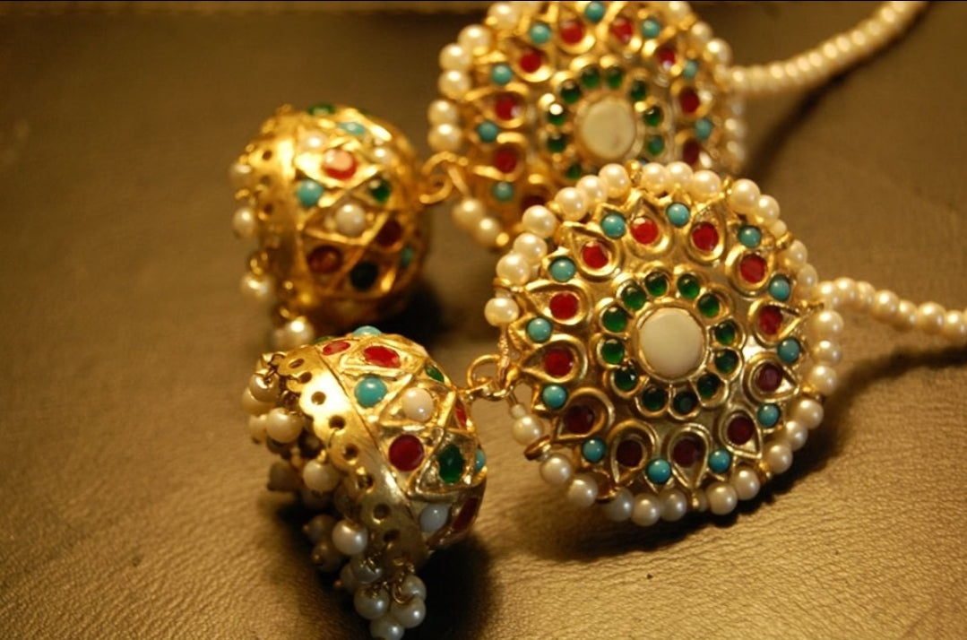 MULTI STONE JHUMKAS