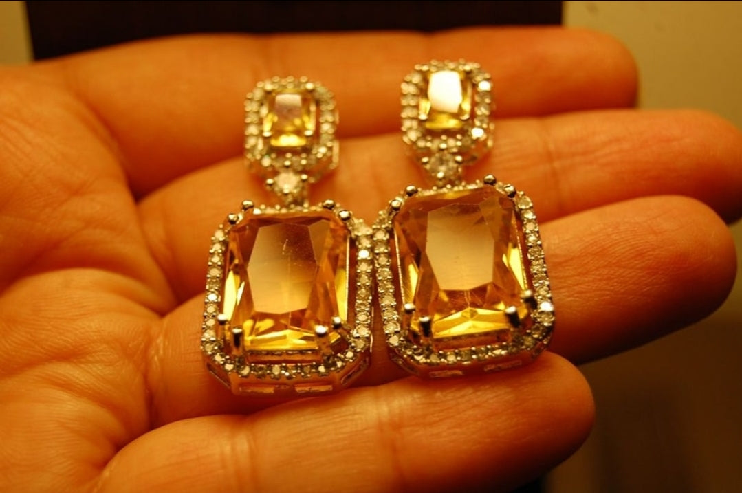 YELLOW ZIRCON EARRINGS