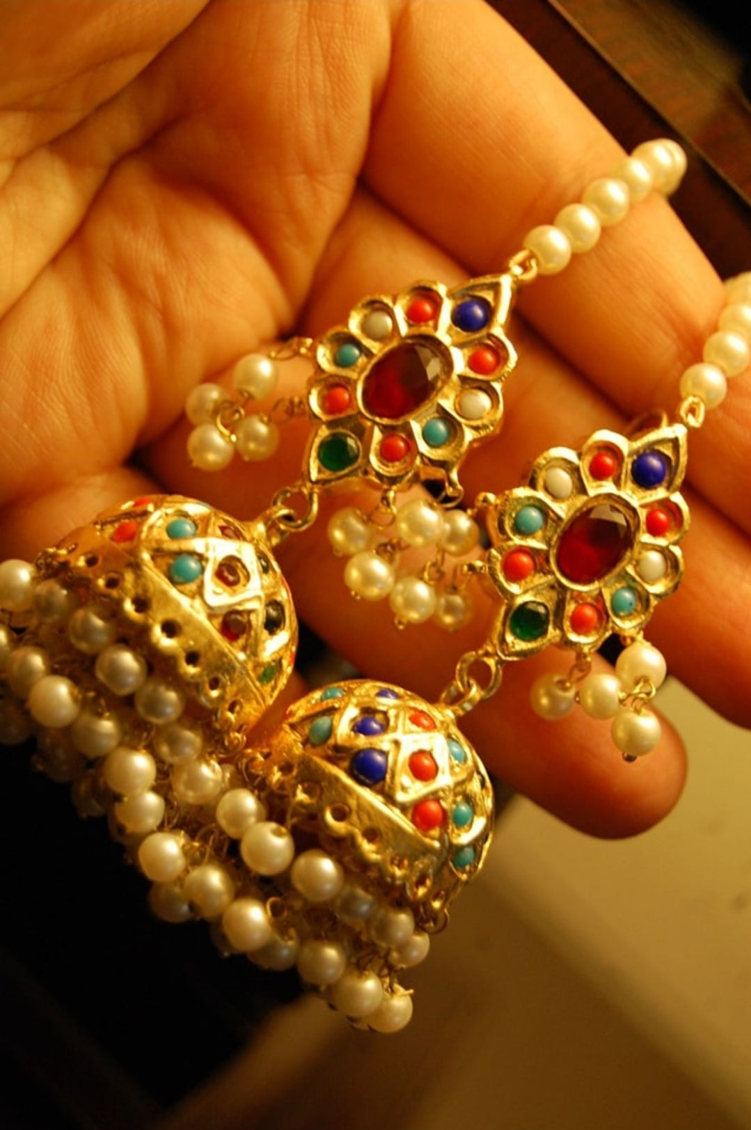 Elegant nauratan jhumkas