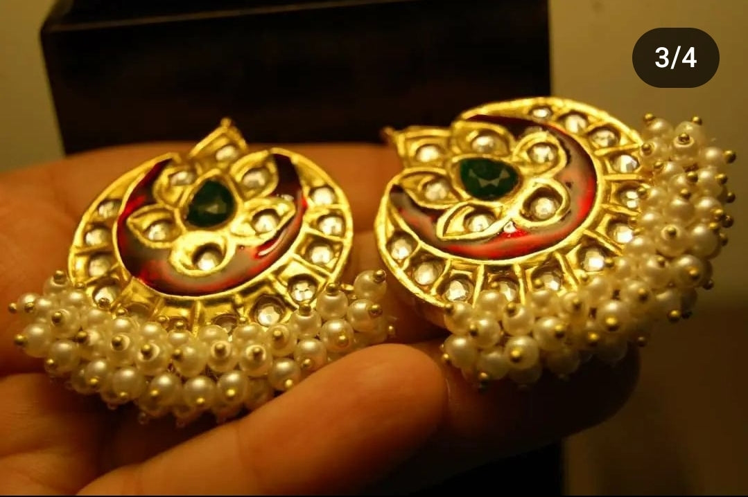 RED MEENA EARRINGS