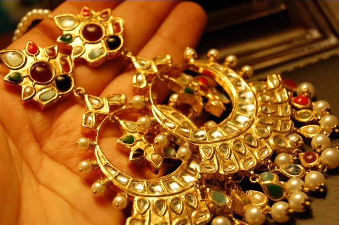 NAURATAN & KUNDAN EARRINGS