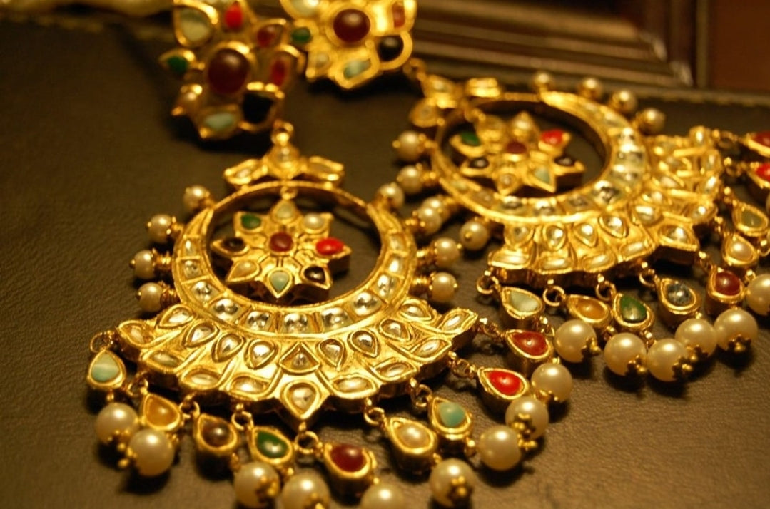 NAURATAN & KUNDAN EARRINGS