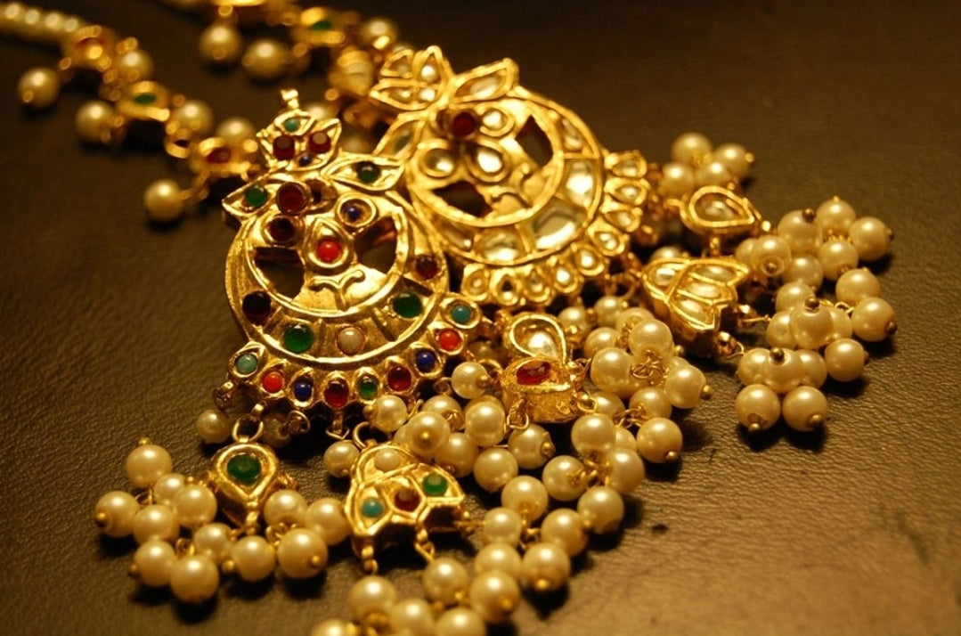 NAURATAN & KUNDAN DOUBLE SIDED EARRINGS