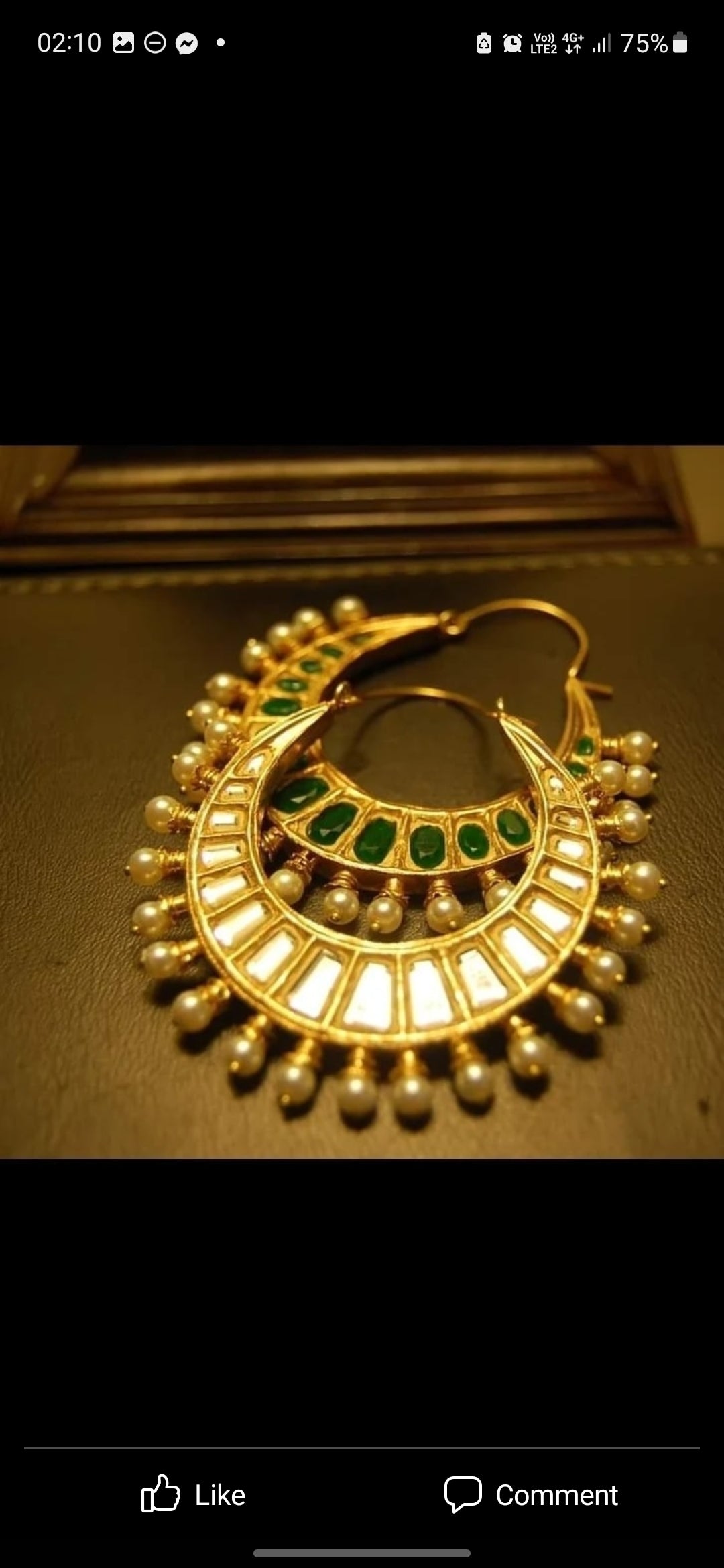 DOUBLE SIDED GREEN & KUNDAN EARRINGS