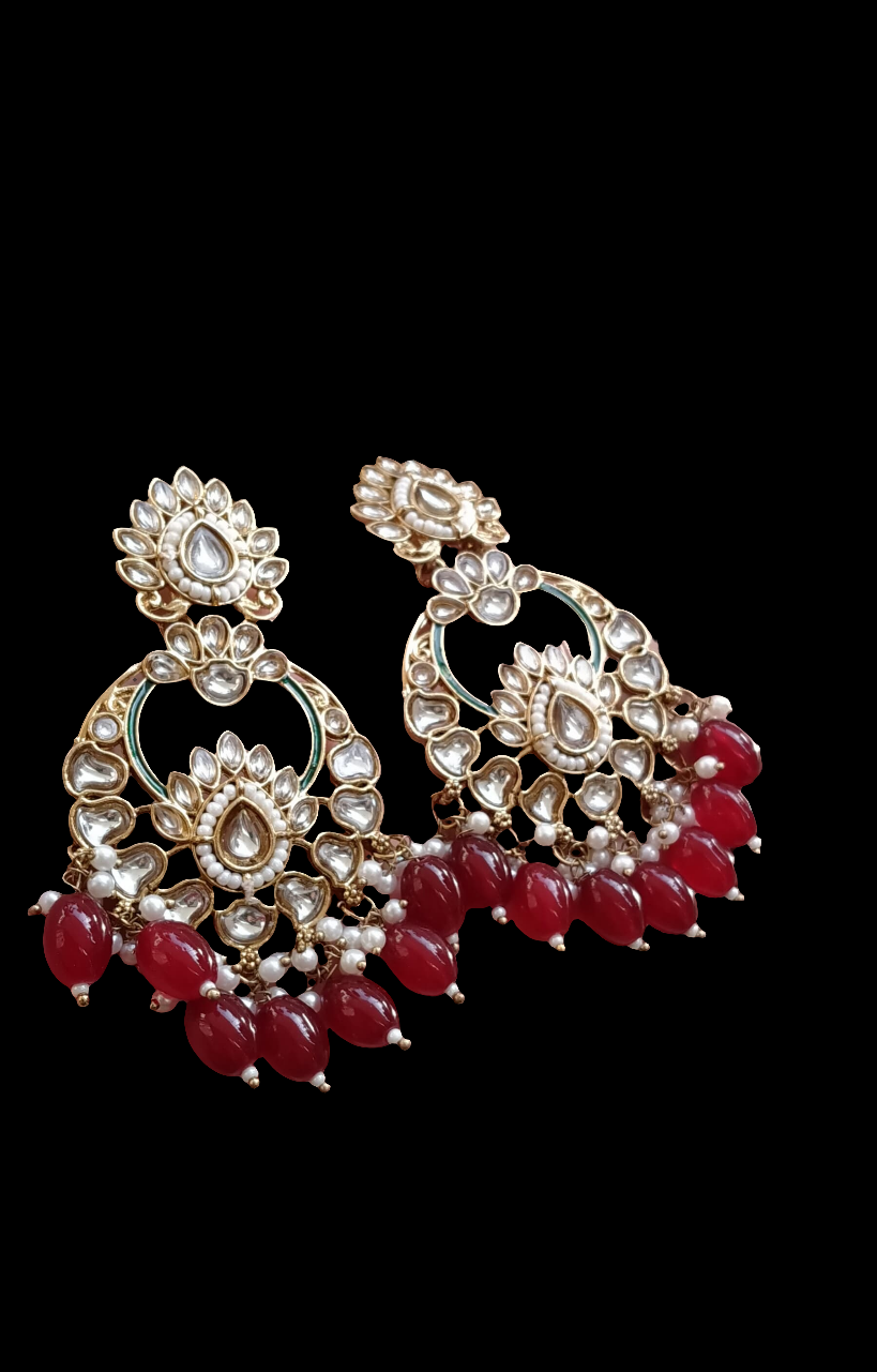 KUNDAN CHAAND BALAS WITH RED STONES