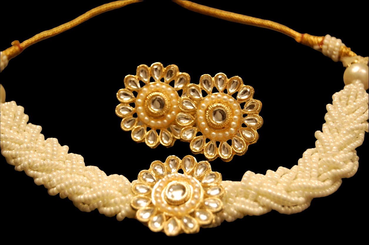 FLORAL PEARL & KUNDAN CHOKER SET