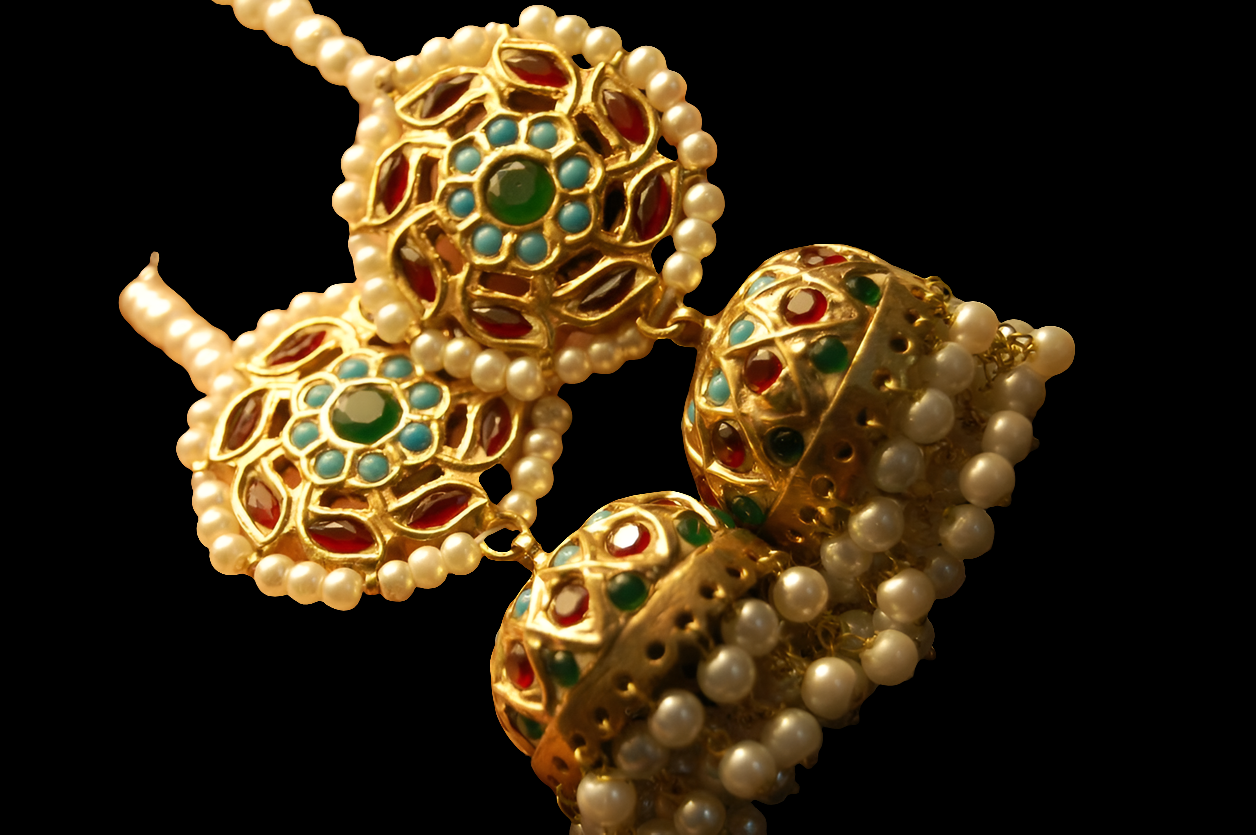 MULTI STONE JHUMKAS