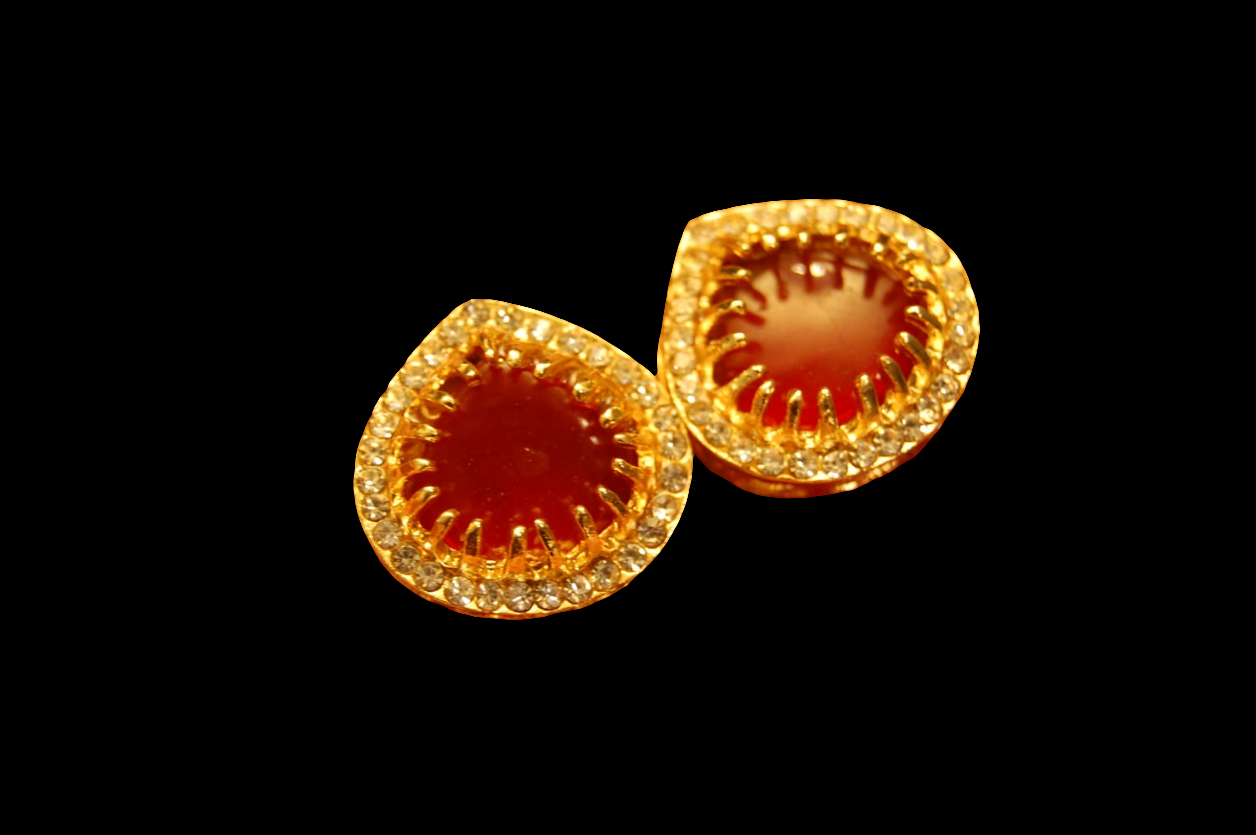 SMALL RED EARRINGS WITH ZIRCONS