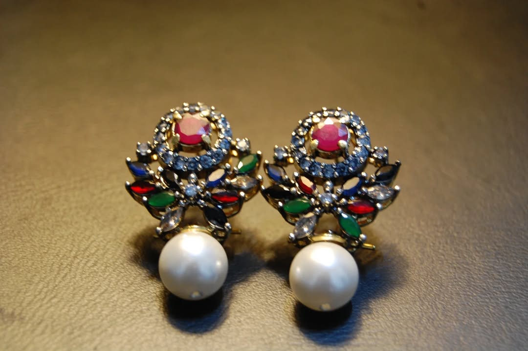 MULTI, PEARL & ZIRCON EARRINGS