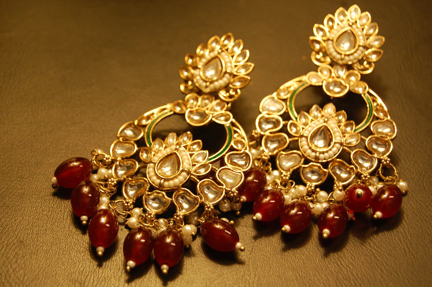 KUNDAN CHAAND BALAS WITH RED STONES