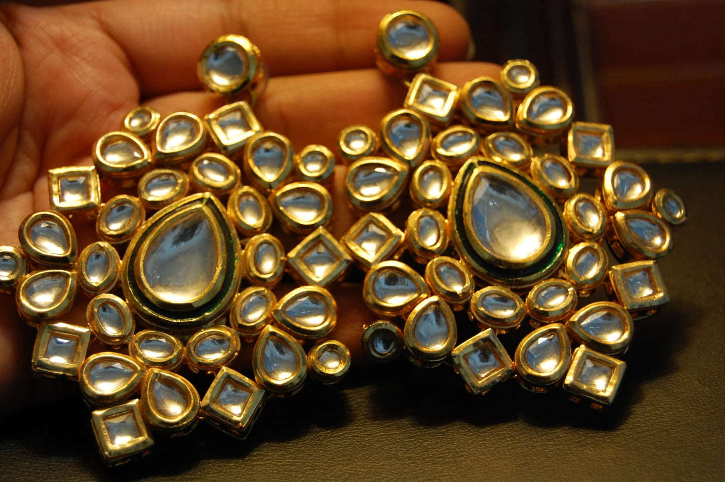 INDIAN POLKI KUNDAN EARRINGS