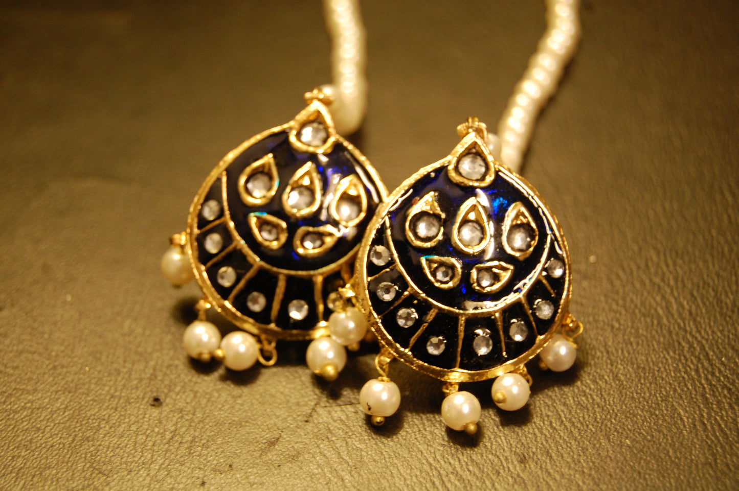 BLUE MEENA & KUNDAN EARRINGS