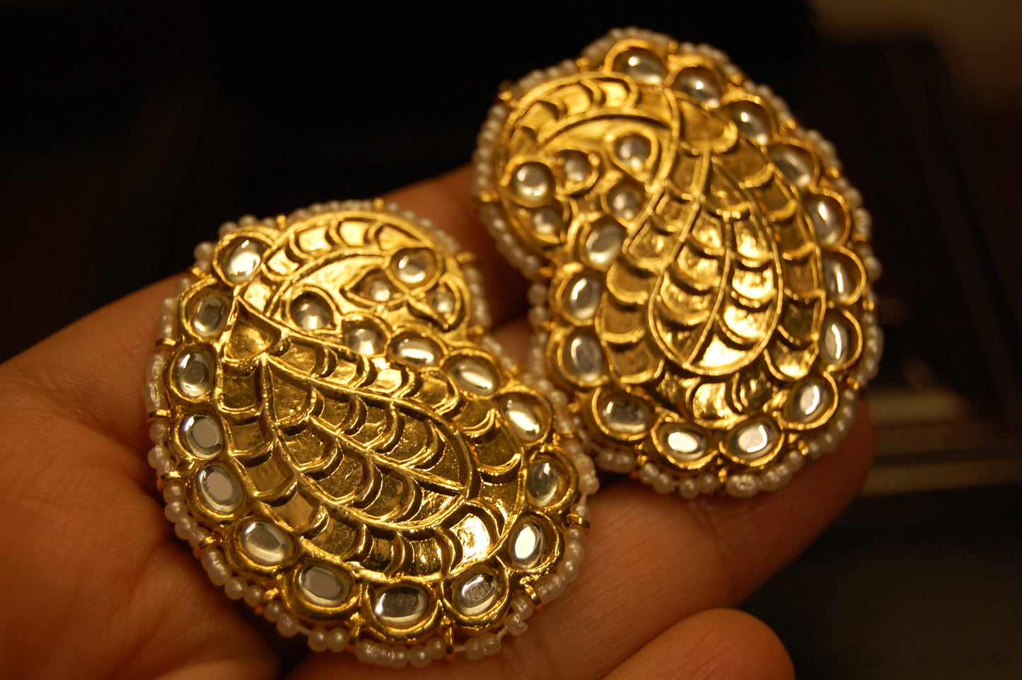 KUNDAN PAISLEY EARRINGS