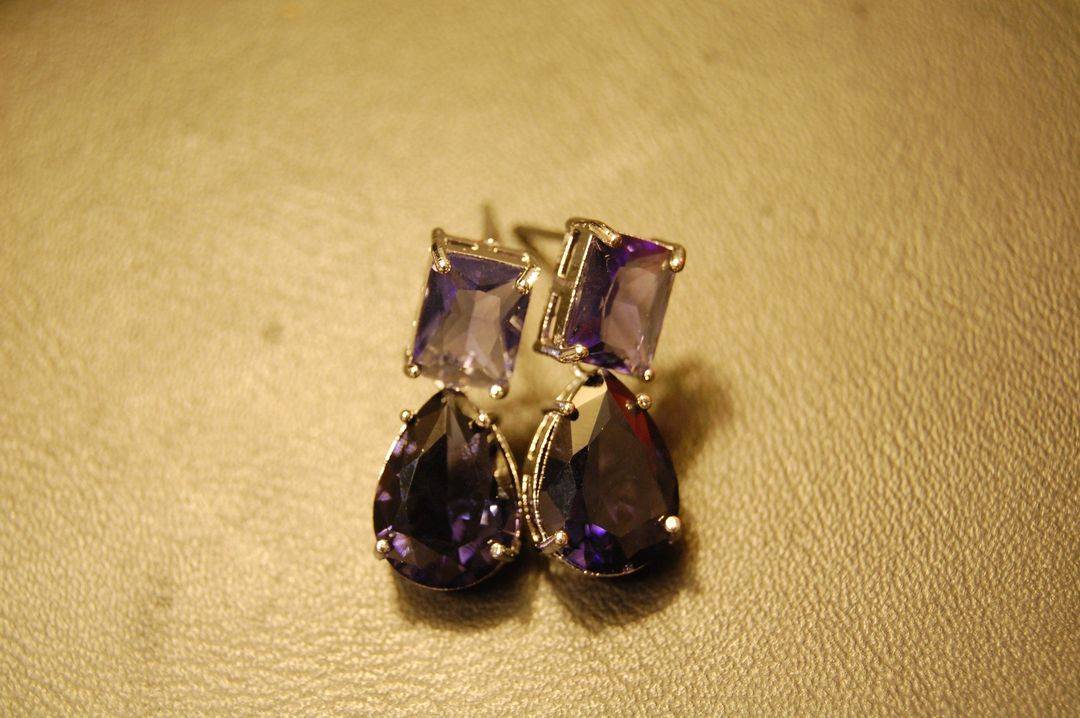 PURPLE DROP EARRINGS