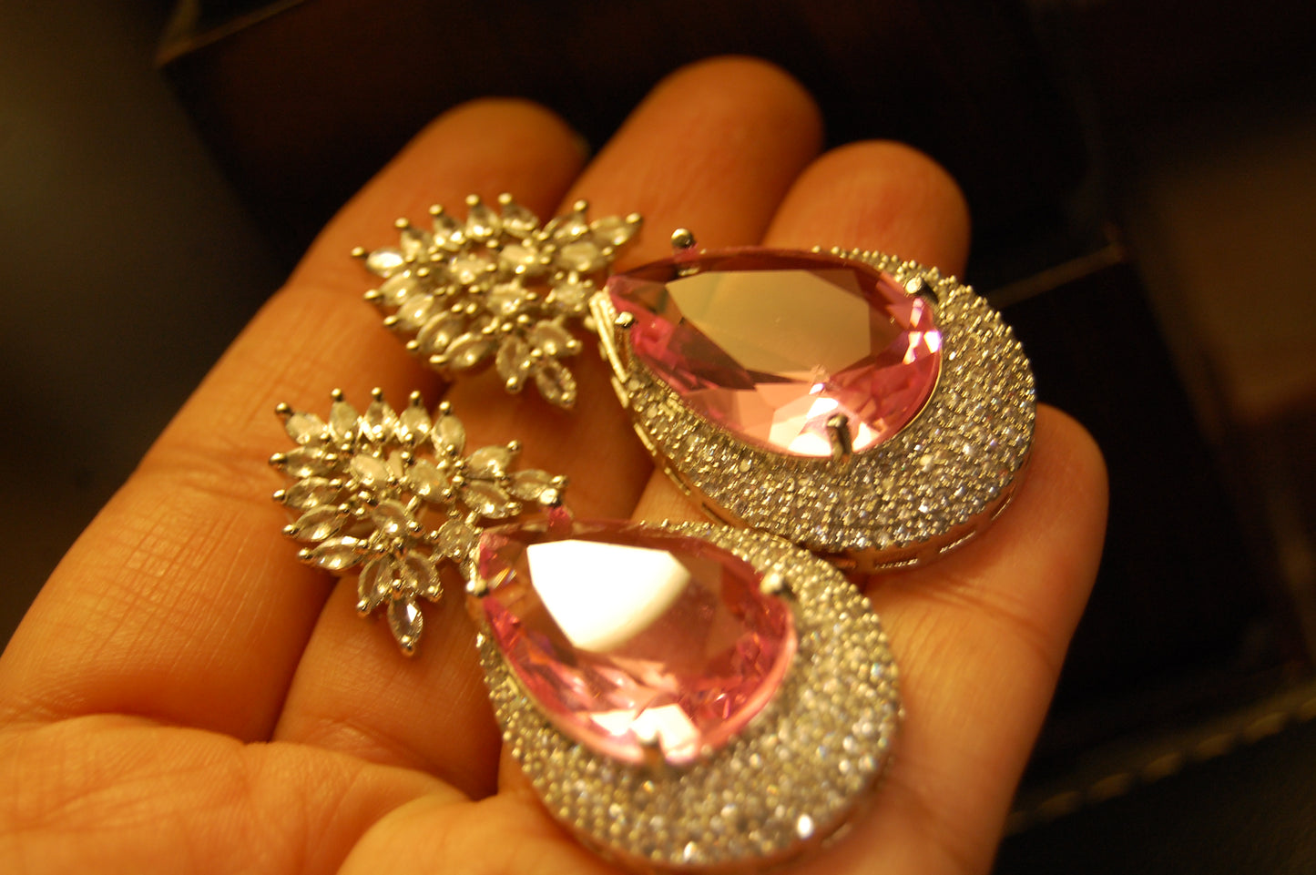 PINK ZIRCON EARRINGS