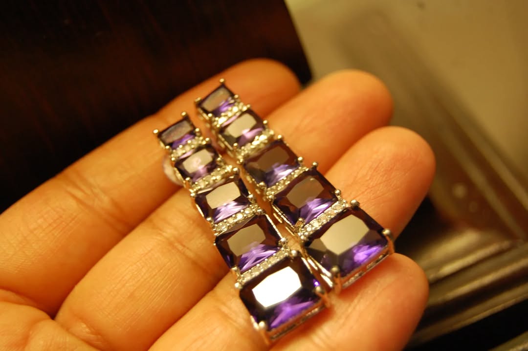 PURPLE ZIRCON EARRINGS
