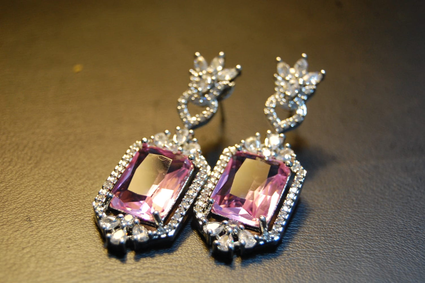 PINK ZIRCON EARRINGS