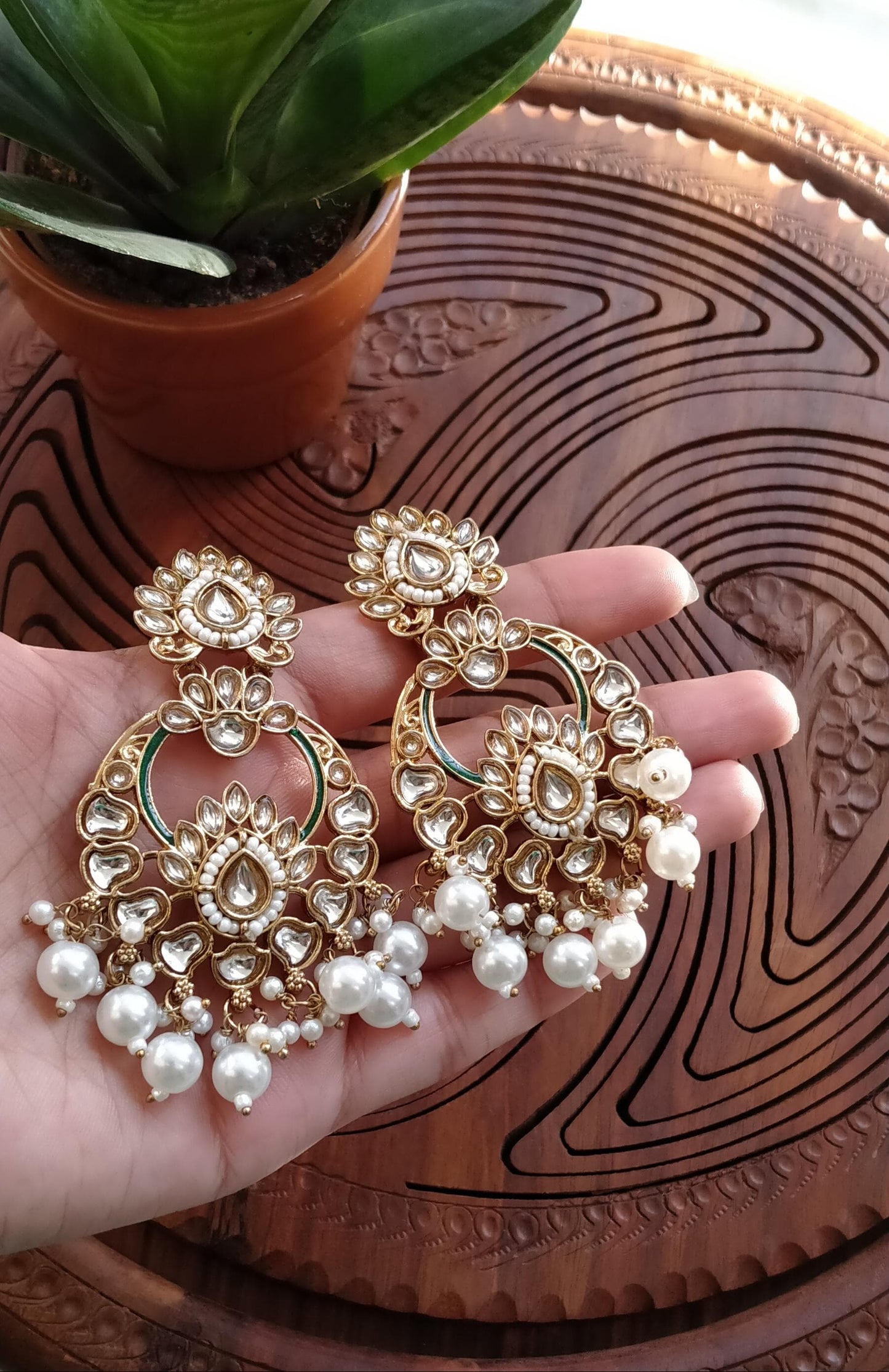 KUNDAN CHAAND BALAS WITH PEARLS