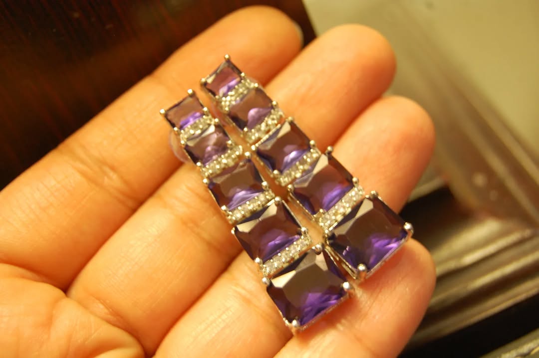PURPLE ZIRCON EARRINGS