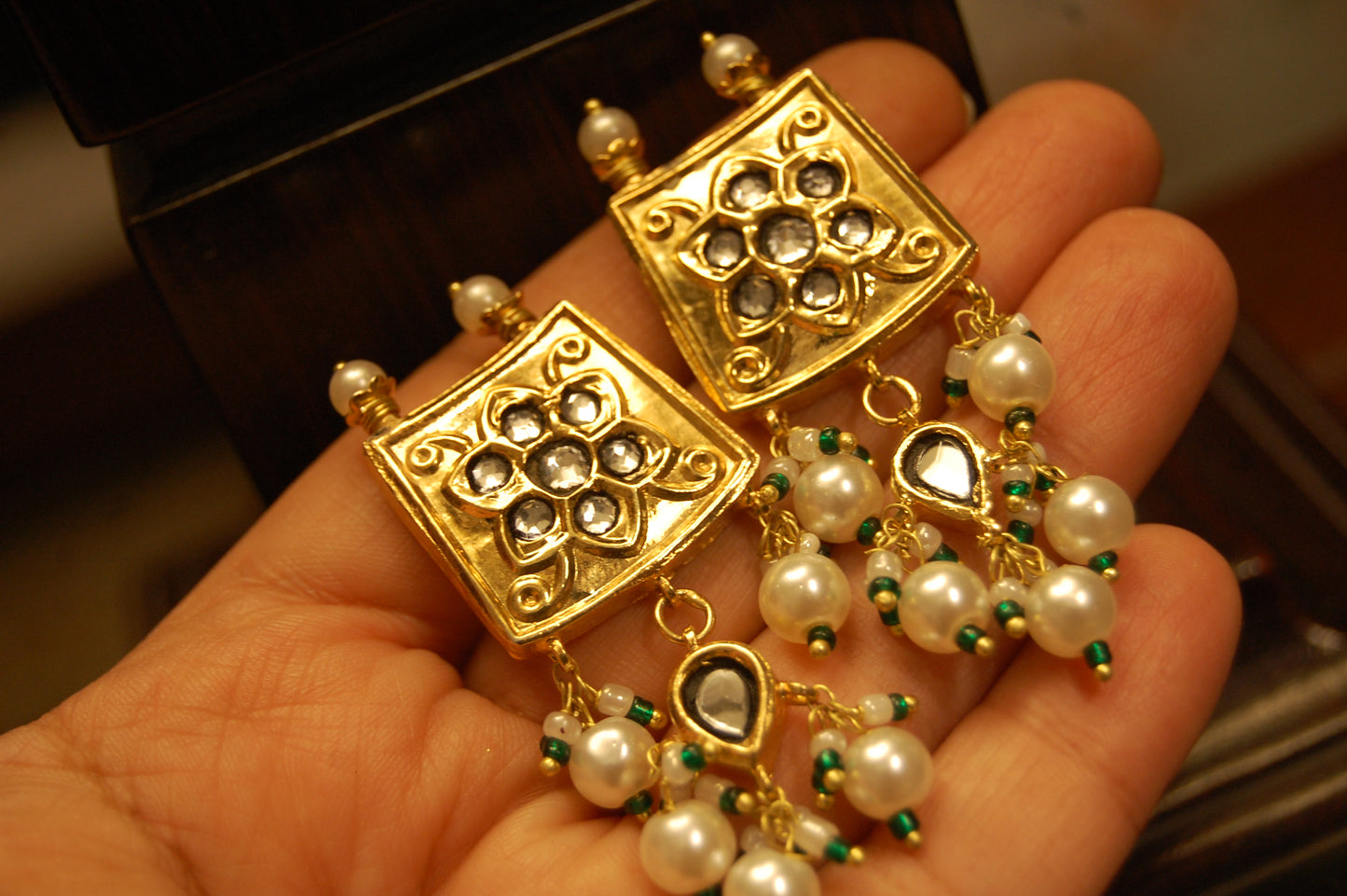 KUNDAN & PEARL EARRINGS