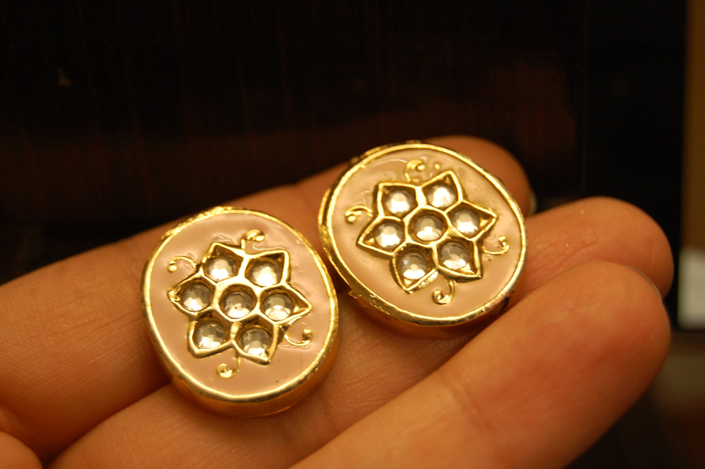 PINK MEENA & KUNDAN EARRINGS