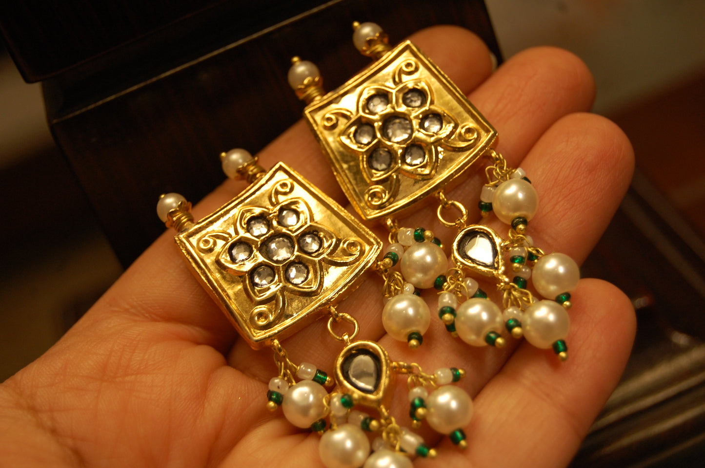 KUNDAN & PEARL EARRINGS