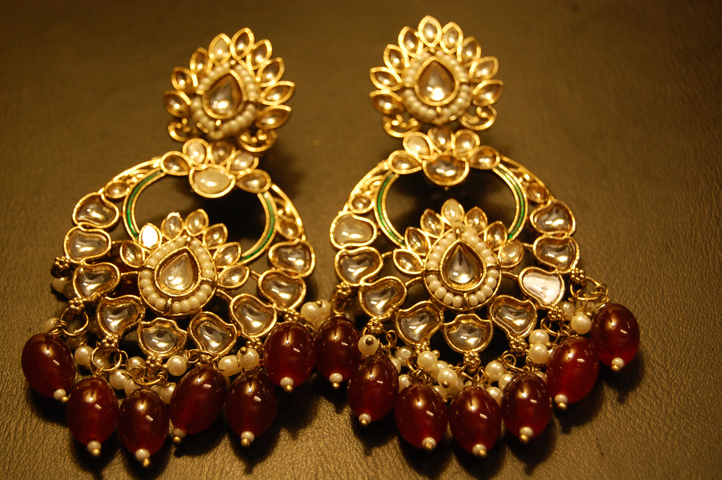 KUNDAN CHAAND BALAS WITH RED STONES