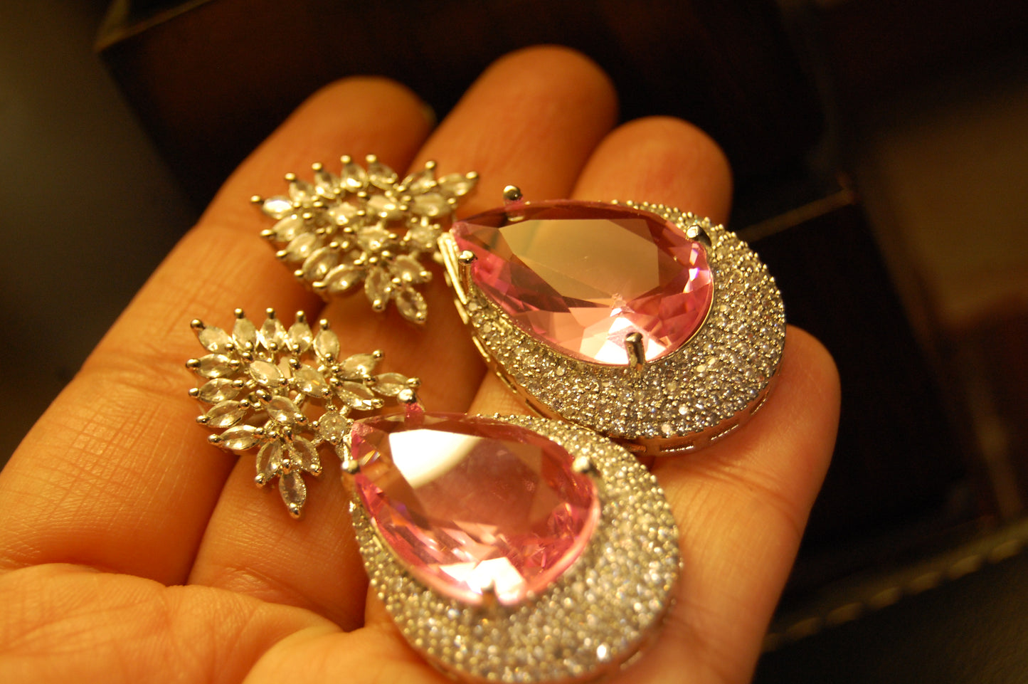PINK ZIRCON EARRINGS