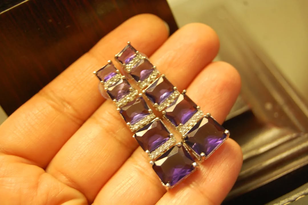 PURPLE ZIRCON EARRINGS